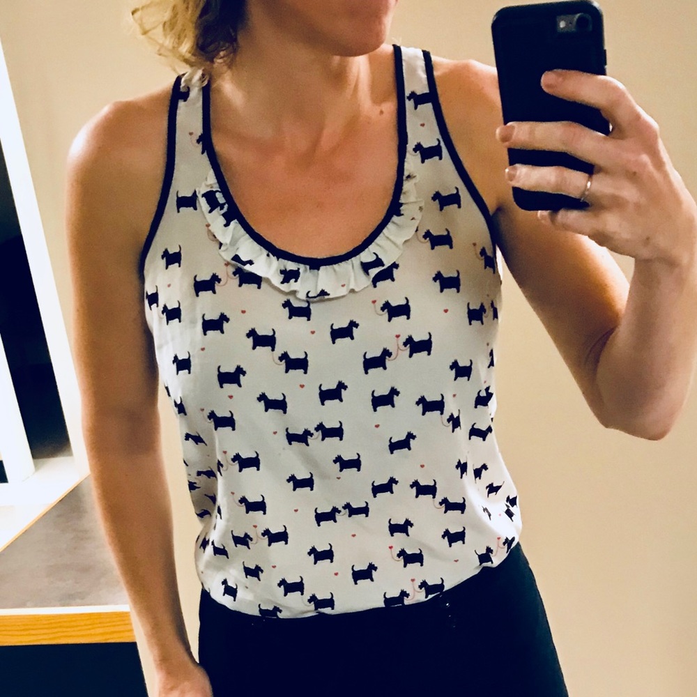 Candie’s scottie dog tank with ruffle detail sz L - Picture 5 of 5